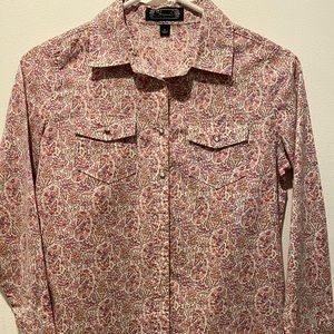 Pink paisley button up